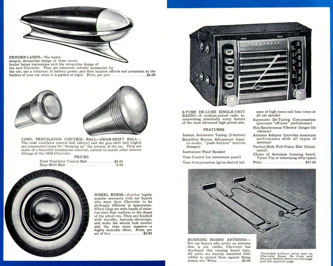 1939 Chevrolet Accessories Booklet Page 16